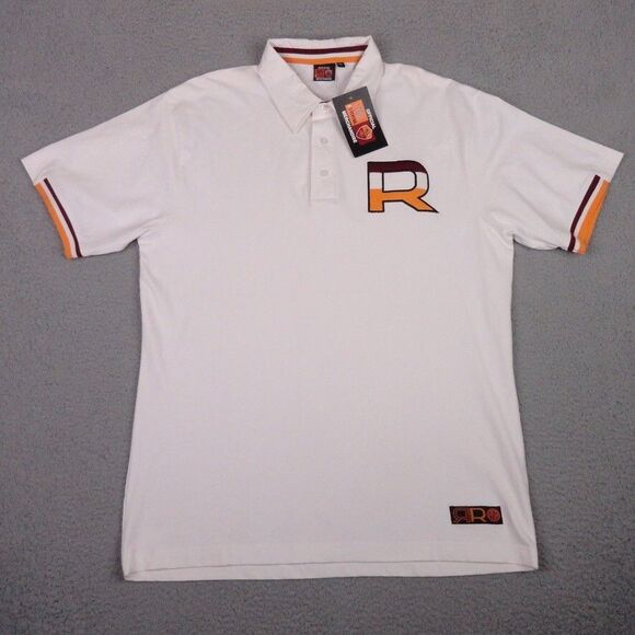 AS Roma Shirt Mens XXL 2XL White Seneca Polo ASR Logo Football Club Soccer NWT - Picture 1 of 14